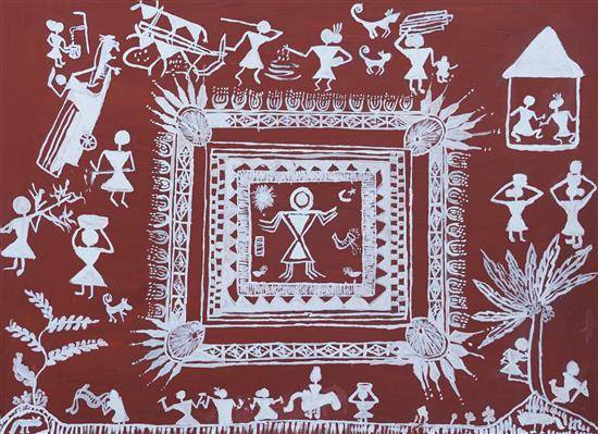 Painting  by Priyanka Khade - Tribal ceremony