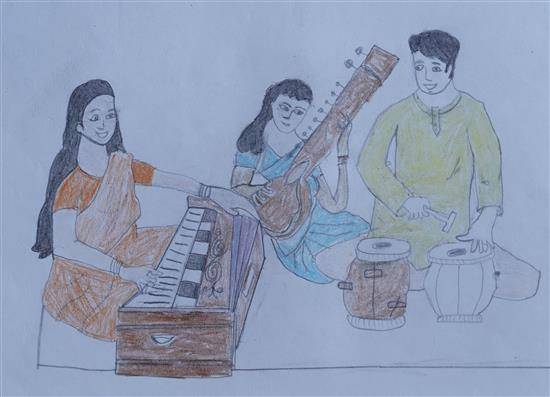 Painting  by Bharati Pawar - Classical music
