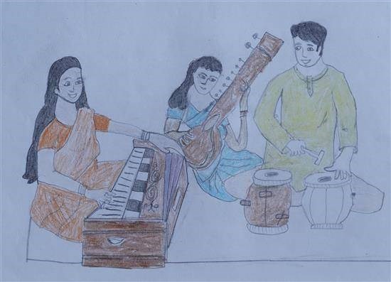 Classical music, painting by Bharati Pawar