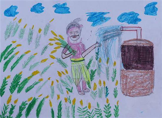 Painting  by Savan Pawara - My wish to be a Farmer