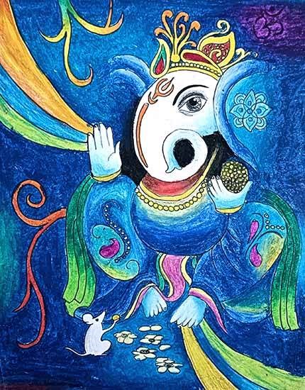 Lord Ganesha, painting by Riddhima Kar