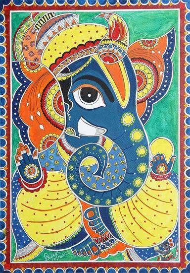 Painting  by Anjali Bhagat - Ganpati Bappa