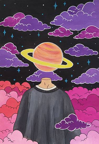 Painting  by Anjali Bhagat - The Cosmos