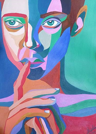 The Silent Lady, painting by Anjali Bhagat