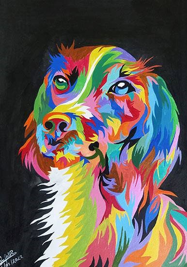 The dog, painting by Anjali Bhagat