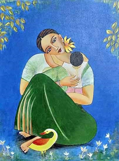 Sneha, painting by Moumita Chowdhury