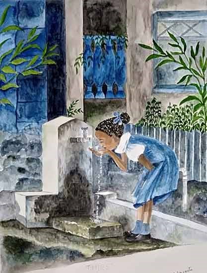 Thirst, painting by Moumita Chowdhury