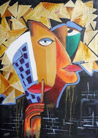 Faces, painting by Atharva Dhawale
