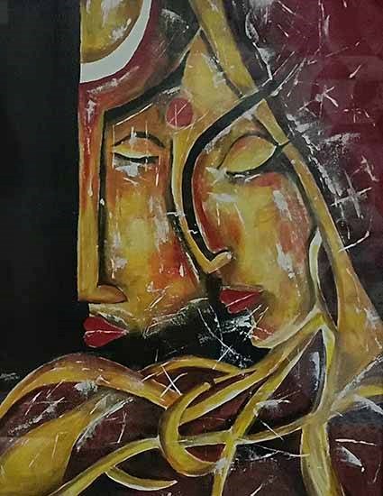 Radha Krishna, painting by Atharva Dhawale