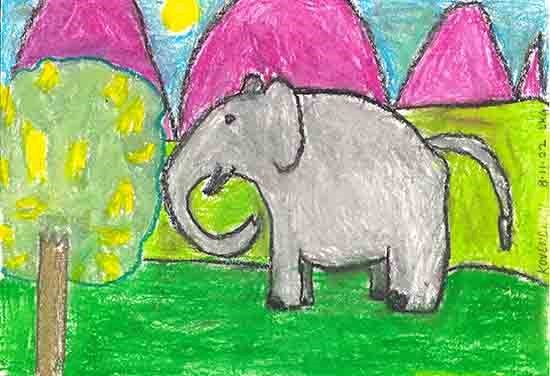 Elephant, painting by Kovendhan V A