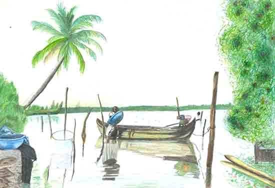 Let's sail through beauty of nature, painting by Saisidhartha Jena