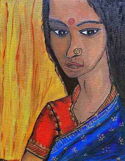 Yagnseni, painting by Pradnya Vaidya