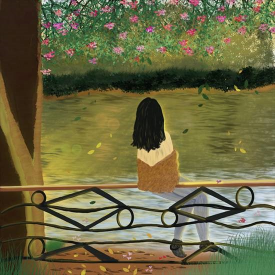 Somewhere only I know, painting by Sinthiya R