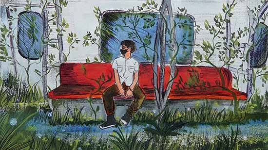Painting  by Prem Sahoo - Life in a Metro