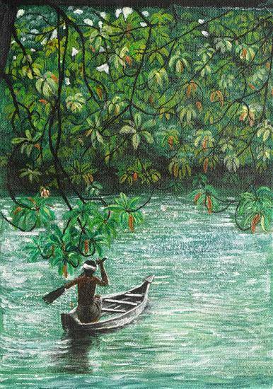 painting by Rajat Kumar Das - Boatman
