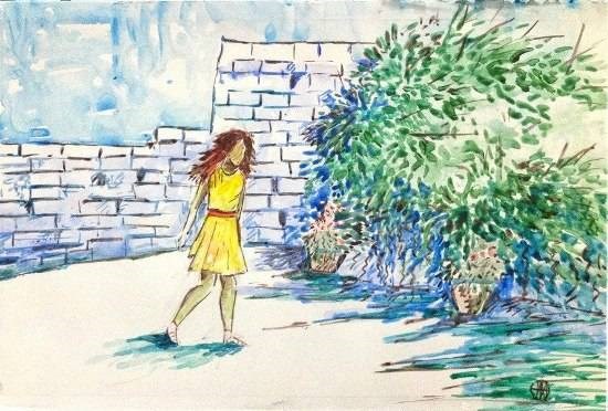 A stroll, painting by Ivan Gomes