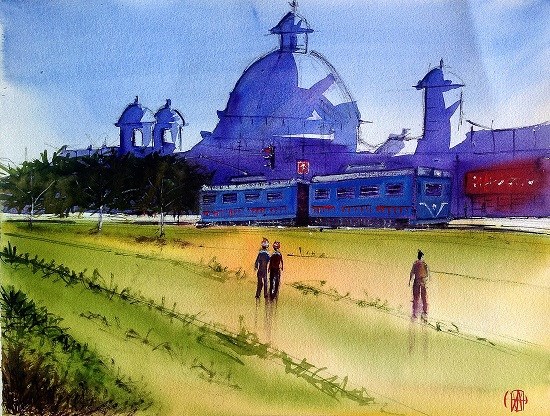 City Scape - XXI, painting by Ivan Gomes