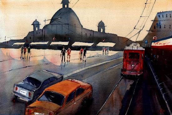 CityScape - XXIX, painting by Ivan Gomes