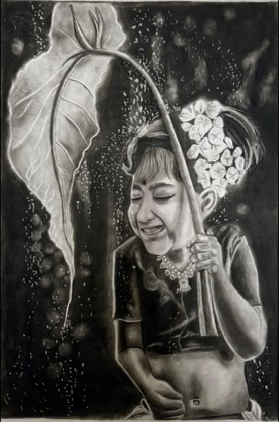 Rain and Happiness, painting by Kashish Desai