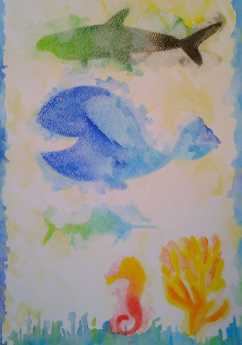 Painting  by Hilde Kvale - Sea Inhabitants