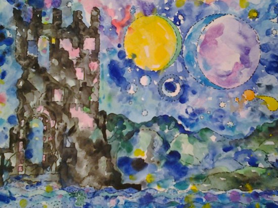 The Old Castle, painting by Hilde Kvale
