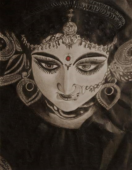 Mata Durga, painting by Abhra Sanpui