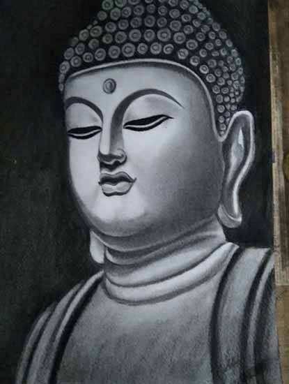 Buddha, painting by Abhra Sanpui
