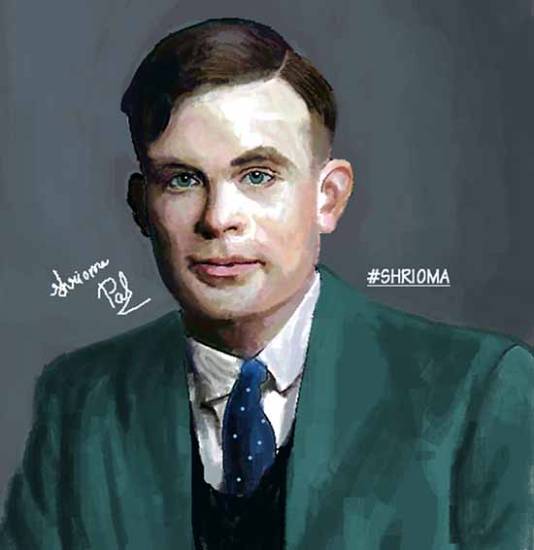 Painting  by Shrioma Pal - Sir Alan Mathison Turing