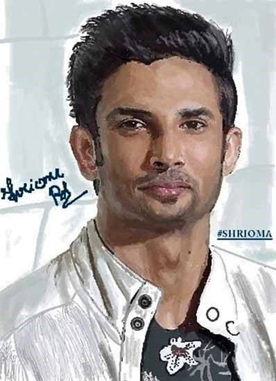 Sushant Singh Rajput, painting by Shrioma Pal