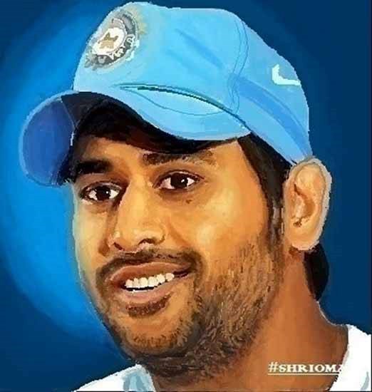 MS Dhoni, painting by Shrioma Pal