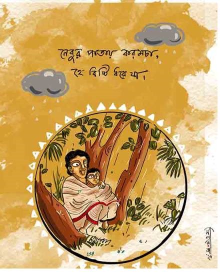 Pother Panchali, painting by Sagarika Pattanayak