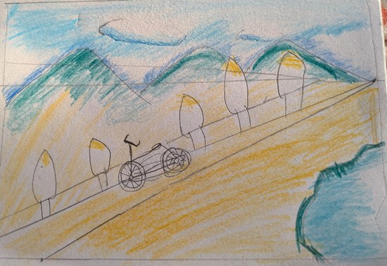 Mud road, painting by Avigna Sree