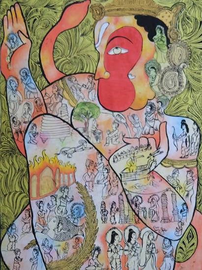 Lord Hanuman, painting by Vidisha Daksh