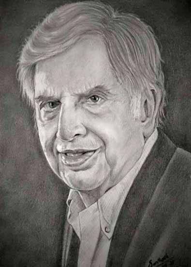 painting by Santhosh Kumar - Ratan Tata