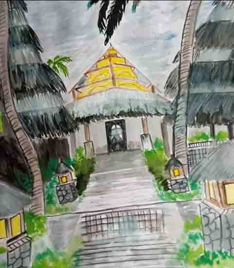 Dhaner Gola, painting by Dr. Baisali Ray