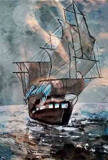 Voyage, painting by Dr. Baisali Ray