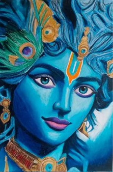 Krishna Ji Drawing, painting by Pratham Chauhan