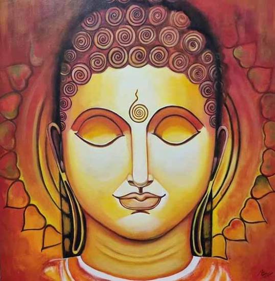 painting by Reena Jain Khated - Vardhamana Mahavira