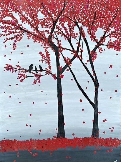 CHERRY BLOSSOMS, painting by Akanksha kumar