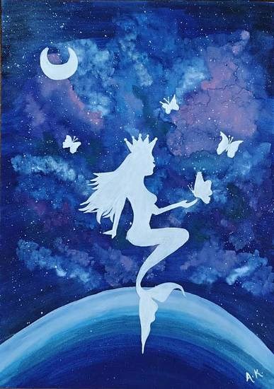 COSMIC MERMAID, painting by Akanksha kumar