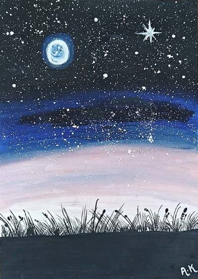 SHINING STARS ENDLESS THOUGHTS, painting by Akanksha kumar