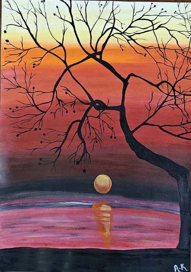 THE QUIET HORIZON, painting by Akanksha kumar