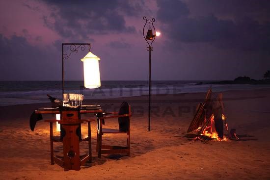 Ahungalla romantic beach dinner, photograph by Ali Rangoonwalla