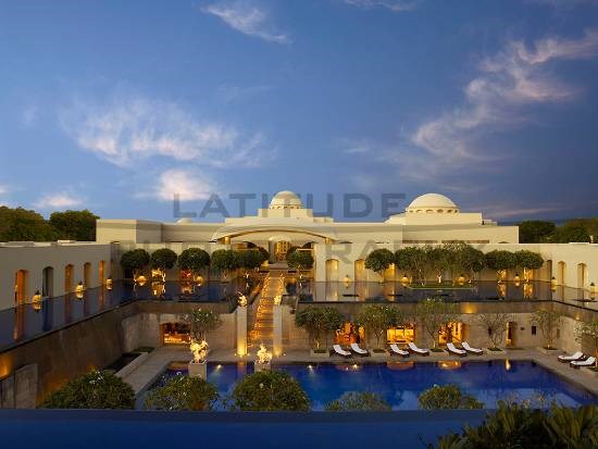 Trident Hilton Gurgaon External Swimming Pool Courtyard, photograph by Ali Rangoonwalla
