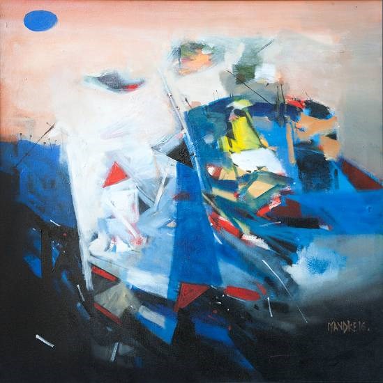 Fort by the sea, painting by Bhalchandra Mandke