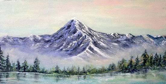 painting by Sanjana Lakhwani - High mountain range
