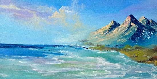 Sea shore, painting by Sanjana Lakhwani