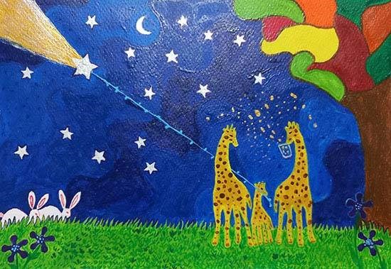 Show you the World, painting by Priyambika Manjunath