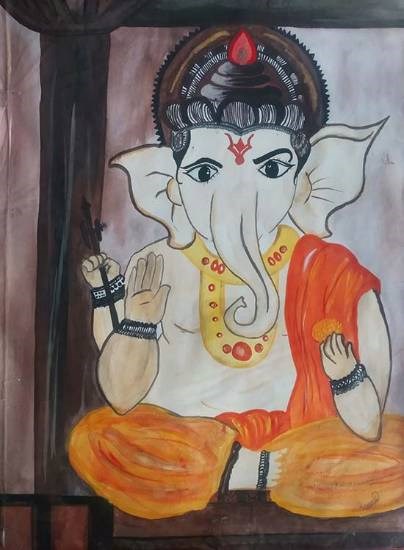 God, Goddesses & places of worship, painting by Laxmi Yadav