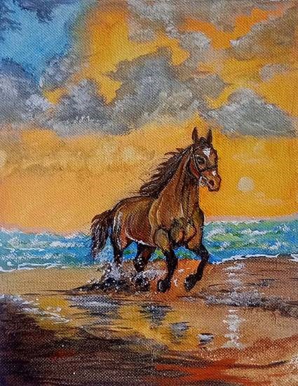 Ashva, painting by Usha Chauhan